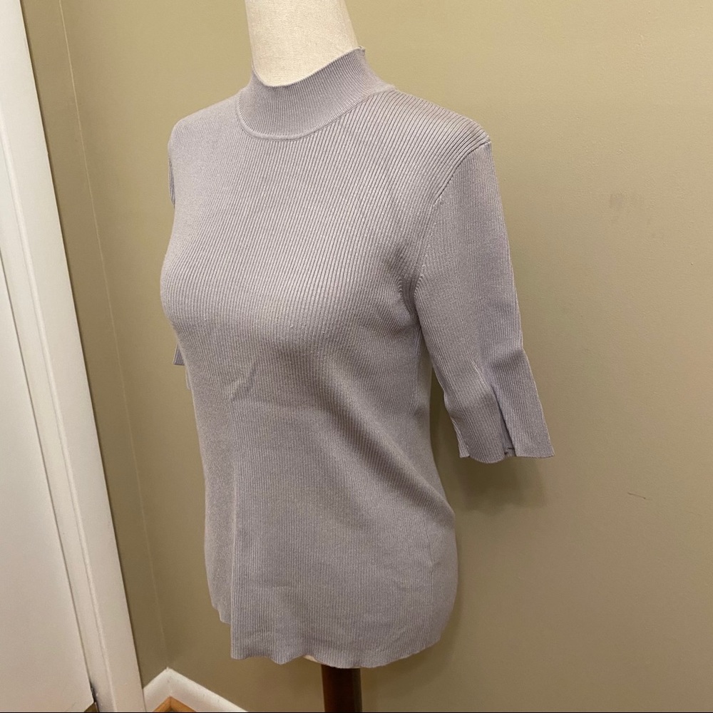 Antonio Melani Mock Neck Ribbed Sweater - Picture 2 of 6